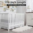thumbnail image 4 of Ruffled Crib Skirt with Pompoms:Crib Bed Skirt with 14" Drop,Mini Crib Bedding Toddler Skirt,Baby Crib Accessories for Baby Boys Girls,28" X 52" (White), 4 of 14