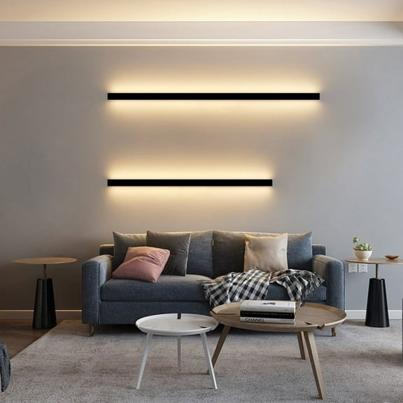 Ozarke  Linear Minimalist and Modern Wall Lamp Indoor LED Wall Light Fixtures 24 inches - 24 inches   Plug Dimmable
