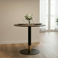 thumbnail image 2 of LeisureMod Round Dining Table with MDF Top and Powder-Coated Round Steel Base with Brushed Gold Accents Kitchen Table, Seats 2-3 Person for Modern Home and Kitchen Vail Collection, 2 of 13