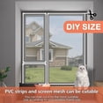 thumbnail image 3 of Adjustable DIY Magnetic Fly Screen Window Max 110x115cm (43"x45") Fits Any Size Smaller Fibergalss Insect Mesh Mosquito(White Frame Grey Net), 3 of 4