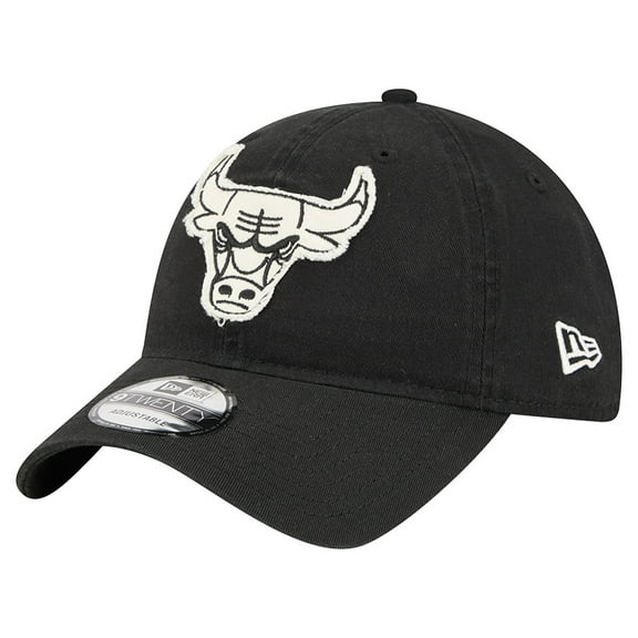 Men's New Era  Black Chicago Bulls Stamp Fabric Applique 9TWENTY Adjustable Hat