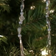 thumbnail image 2 of Set of 6 Silver and Clear Diamond Faceted Jewel Christmas Dangle Ornaments 7", 2 of 2