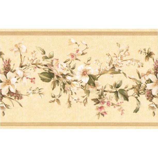 878738 Vintage Floral Vine Wallpaper Border VC052231b