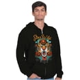 thumbnail image 5 of Stay Wild Tiger Head Rose Tattoo Zip Up Hoodie Men's Women's Brisco Brands S, 5 of 6