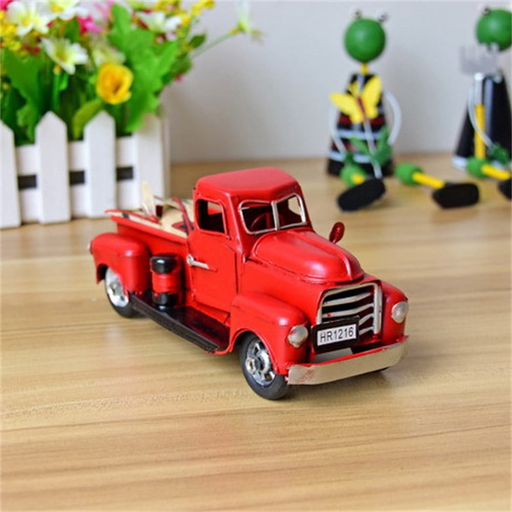 vintage red metal truck