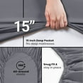 thumbnail image 3 of Full Fitted Sheets - Bulk Pack of 6 Bottom Sheets - Soft Brushed Microfiber - Deep Pockets - Shrinkage & Fade Resistant - Easy Care (Grey), 3 of 7
