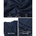 thumbnail image 4 of Vestido largo a la moda, azul marino, cuello en V, talla grande, talla grande, para mujer, 4 of 5