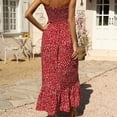 thumbnail image 6 of Boho Maxi Dress for Women Summer Floral Off Shoulder Strapless Ruffle Beach Vacation Clothes Outfits for Women Flowy Long Dresses Vestidos Casuales Para Mujer, 6 of 8
