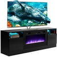 "Sonegra 70"" TV Stand with Builtin 36"" Electric Fireplace, LED Light