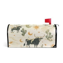 Yayeee Mailbox Cover Magnetic Standard Size Post Box Cover Wrap Decor, Cowboy Pattern
