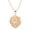 Gold, variant on Men's Stainless Steel Iced CZ Lion Head Pendant, 24 inch Box Chain Necklace SCP 5006 G