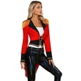 thumbnail image 2 of Sxiwei Women's Steampunk Gothic Jacket Vintage Victorian Halloween Tailcoat Deep V Neck Outerwear Red XL, 2 of 7