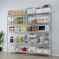 thumbnail image 3 of Tcbosik 69.7''W Metal Shelf, 5-Tier Wire Shelving Unit, Adjustable Kitchen Pantry Storage Rack, Commercial Shelf for Garage Organizer, 69.69"L x 15.75"W x 70.87"H, Chrome, 3 of 6