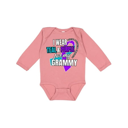 

Inktastic Suicide Prevention I Wear Teal and Purple for My Grammy Gift Baby Boy or Baby Girl Long Sleeve Bodysuit
