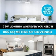 Bell and Howell Socket Burst Six Panel Ceiling Light 144 LED Bulbs 3000 Lumen for Garage Home