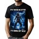 thumbnail image 1 of [Camiseta de meme de hombre lobo] Camiseta Cringe Alpha Wolf - Diseño de meme de gatito "Quédate detrás de mí", camiseta deportiva de ocio, 1 of 6