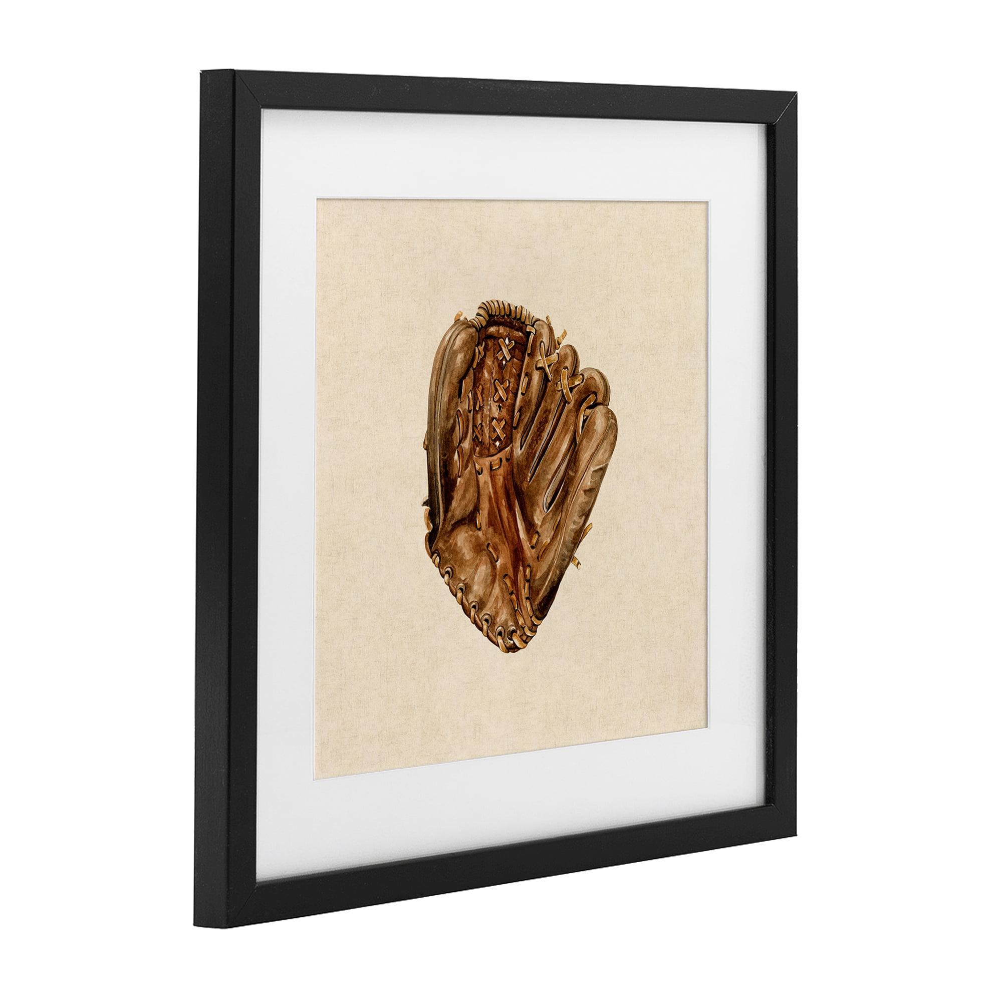 Stupell Industries All Star Baseball Glove Black Framed Print Under Glass, design by Bethany Sandoval