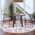 thumbnail image 3 of Beach Coastal Round Area Rug 8Ft Washable Large Circle Rugs for Living Room Dorm, Ocean Summer Nautical Shell Starfish Coral Non-Slip Carpet Floor Mats Indoor Outdoor Carpet Runner Home Decor, 3 of 8