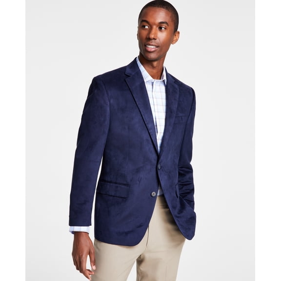 Michael Kors Mens Classic fit Sport Coat Blazer 54 R Blue Solid