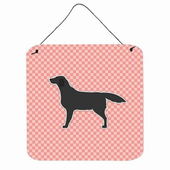 Black Labrador Retriever Checkerboard Pink Wall or Door Hanging Prints