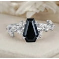 thumbnail image 4 of Coffin Cut Lab-Created Black Onyx & Diamond Engagement Ring in 925 Sterling Silver – Unique Wedding Engagement Ring, Perfect Bride Gift Fine Jewelry, 4 of 4