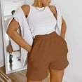 thumbnail image 1 of Shorts Unis pour Femmes, Pantalons Décontractés pour Adultes avec Poches Obliques, 1 of 4