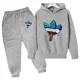 thumbnail image 4 of Nuevos chándales deportivos informales de marca de otoño para niños de 3 a 14 años, sudadera con capucha y pantalones, conjunto de traje informal de moda para niños, conjunto de 2 piezas, 4 of 5