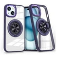 thumbnail image 2 of Phone Case for Apple iPhone 15 Pro Max (6.7") Clear Transparent Back Hybrid with Rotate Ring Stand & MagSafe Compatible Shockproof Slim TPU Cover [Purple], 2 of 8