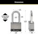thumbnail image 3 of Candado de Acero Inoxidable Master Lock 1SSKADLF para Exteriores con Llave, 3 of 7