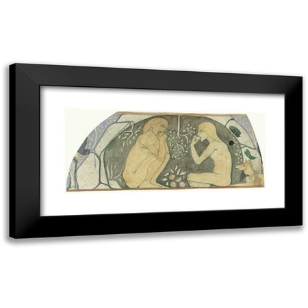 Richard Nicolaüs Roland Holst 14x8 Black Modern Framed Museum Art Print Titled - Adam En Eva (1878 - 1938)