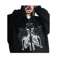 thumbnail image 2 of One opening Women Men Oversized Zip Up Hooded Jacket Sweatshirt Skull Vintage Aesthetic Graphic Hoodie Halloween Clothes, 2 of 6