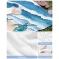 thumbnail image 6 of Blue Coastal Beach Towels Oversized Super Absorbent, Sea Turtle Summer Beach Waves Nautical Lightweight Bath Towel Quick Dry Sets For Bathroom/Pool/Rv Camping/Beach Play/Gym Room/Picnic 30"x60", 6 of 8