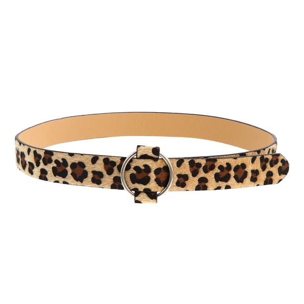 Cinturón de piel sintética con hebilla redonda para mujer, estilo informal, 1 unidad