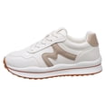 thumbnail image 5 of Rokment Womens Memory Foam Platform White Fashion Sneakers Walking Running Shoes 2026 Spring Fall Trendy Comfortable Leather Chunky Tennis Casual Shoes Khaki Size 6.5, 5 of 6