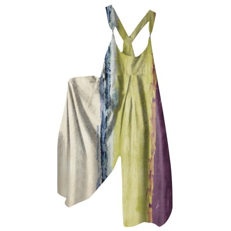 

OGLCCG Women s Baggy Wide Leg Jumpsuits Summer Floral Print Suspender Overalls Casual Loose One Piece Baggy Rompers