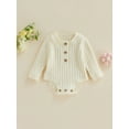 thumbnail image 2 of Bagilaanoe Newborn Baby Girl Boy Knit Rompers Sweater Long Sleeve Bodysuits 3M 6M 12M 18M 24M Infant Casual One Piece Short Jumpsuit, 2 of 8