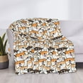 thumbnail image 3 of Honeii Shiba Inu Dog print throw blanket, crafted from cozy cotton flannel, offers versatile home decor as a bedding suitable for all seasons.-40"x30", 3 of 6