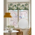 thumbnail image 4 of Tropical Palm Linen Curtain Valance for Bedroom/Bathroom/Kitchen/Living/Dining Room Window,Retro Green Coconut Plant Tree Summer Farmhouse Pocket Topper Drapes Decorative Cafe Drapery Panel 42"x12", 4 of 6