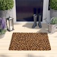 thumbnail image 2 of Brown and Black Leopard Print Flannel Non Slip Door Rugs,Washable Door Mats Indoor,Decorative Door Mats,Dirt-Resistant and Absorbent Doormat for Entrance,Bedroom,Kitchen,Bathroom,23.5x16in(60x40cm), 2 of 5