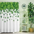 thumbnail image 2 of Shower Curtain, St. Patrick's Day Green Clovers Waterproof Shower Curtain Set with Hooks for Bathroom Showers,Stalls and Bathtubs,72x72In Shamrock Seamless White, 2 of 9