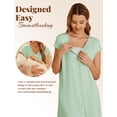 thumbnail image 3 of Ekouaer Labor/Delivery/Hospital Gown Nursing Dress Maternity Nightgown Sleepwear for Breastfeeding with Button Ice, 3 of 6