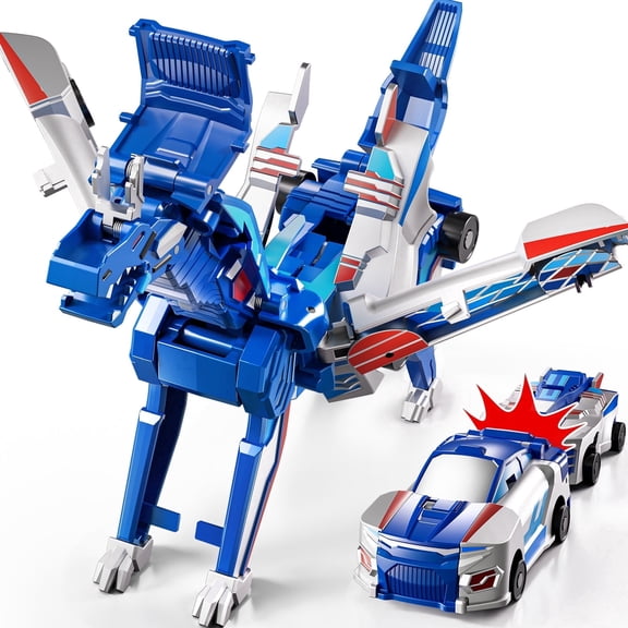 Smart Chef Collision Transforming Dinosaur Car Toy 2 in 1 Magnet Cars Transform into Dinosaur Toys Robot Toy