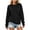 Black, variant on Tqcoqu Women's Solid Crew Neck Pullover Sweatshirt with Dual Front Patch Pockets,Long Sleeve Loose Casual Tops for Fall Winter,Black Women's S-XXL