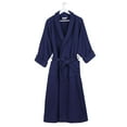 thumbnail image 2 of BNM Waffle Weave Cotton Unisex Adult Bath Robe, Navy Blue, Small, 2 of 9