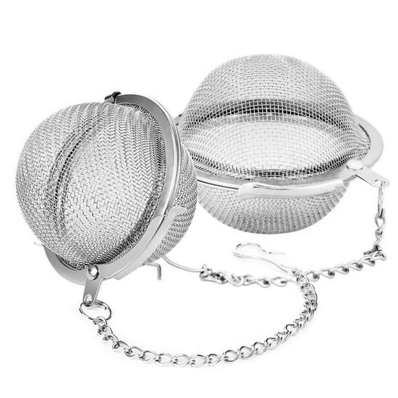 MUNDIDO 2Pcs Stainless Steel Tea Ball, 2.1 Inch Mesh Tea Infuser Strainers, Premium Tea Filter Tea Interval Diffuser for Loose Leaf Tea and Seasoning Spices