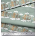 thumbnail image 3 of Soimoi Poly Georgette Fabric Floral,Clouds & Cat Kids Print Fabric by The Yard 52 Inch Wide, 3 of 3