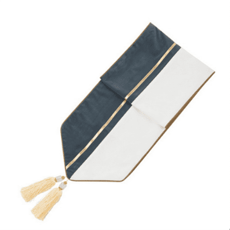 

Table Runner Long Strip Of High-Grade Coffee Table Decoration Cloth Table Flag with Tassel Grey