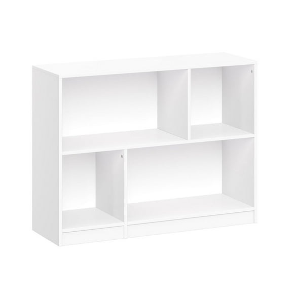 Kids Horizontal Bookcase with Cubbies – White