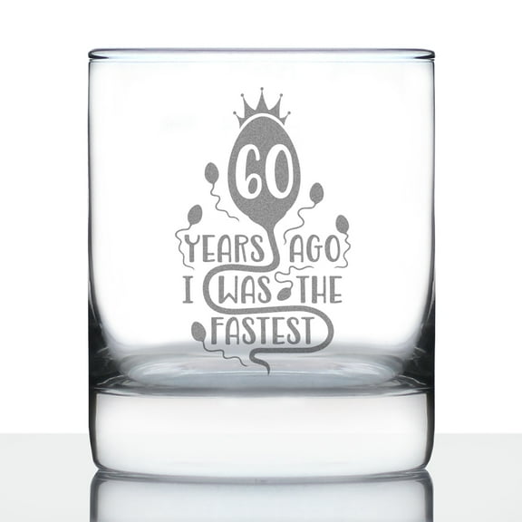 Bevvee Whiskey Rocks Glass 10.25 oz Sperm Bday 60 Gifts for a Whiskey Enthusiast's 60th Birthday Glassware & Drinkware