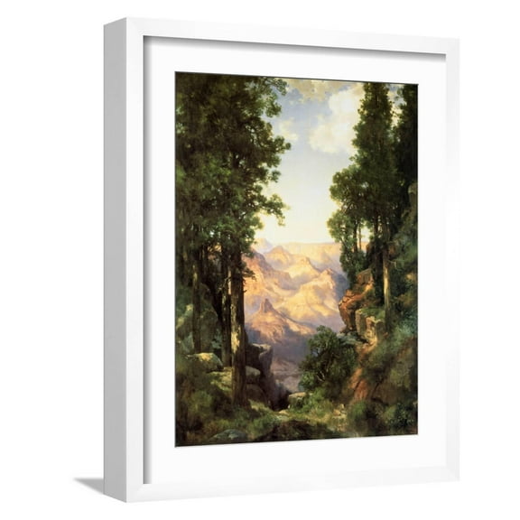 Art.com The Grand Canyon, 1919 Art Print by Thomas Moran Moran, White Frame Wall Art, 17" x 21"